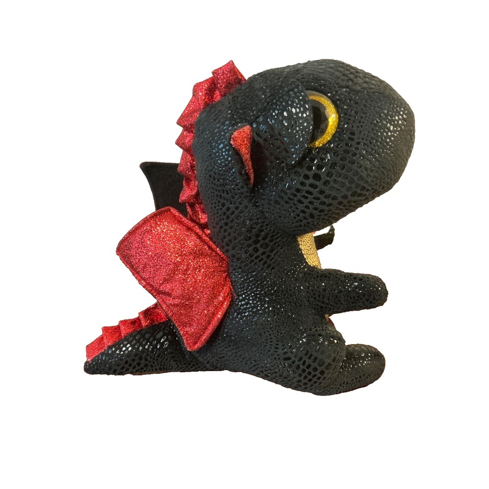 TY Dragon Stuffed Beanie Boos GRINDAL Black NO HORN 9" Plush Stuffed Animal Toy